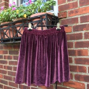 purple velvet skirt